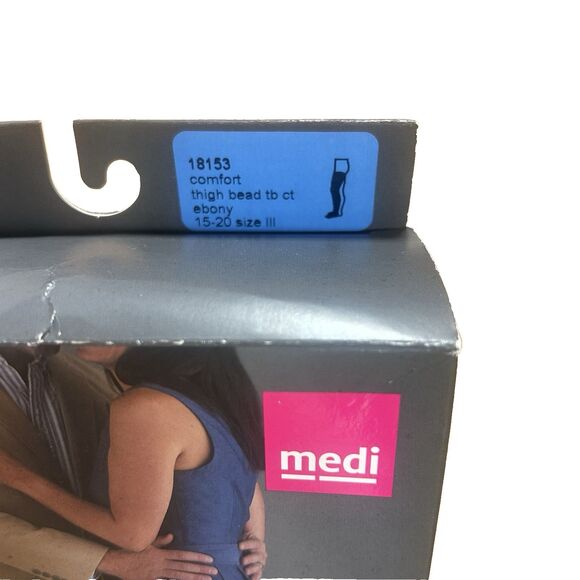 Mediven Comfort Compression Stockings Thigh High w/silicon Beaded Top  band Sz 3 - Picture 5 of 7